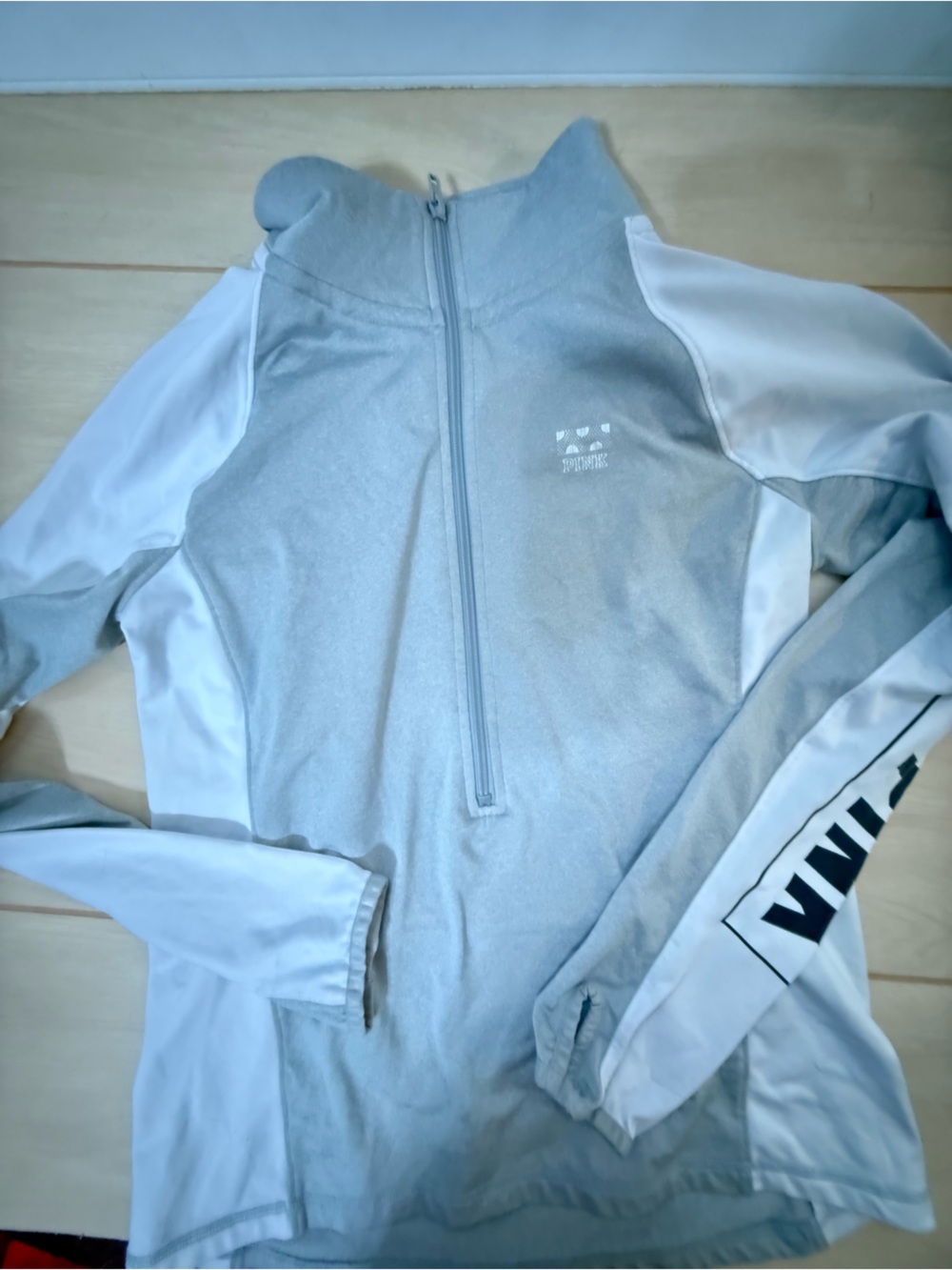 PINK  Gray & White Quarter-Zip Athletic Pullover PINK ULTIMATE ACTIVE